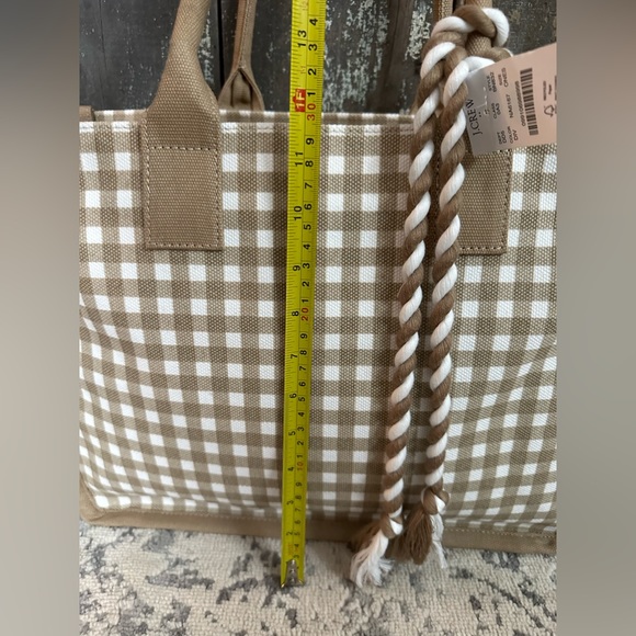 J.Crew Beige & Ivory Canvas Structured Tote With Tassels 🥰 - Picture 13 of 16
